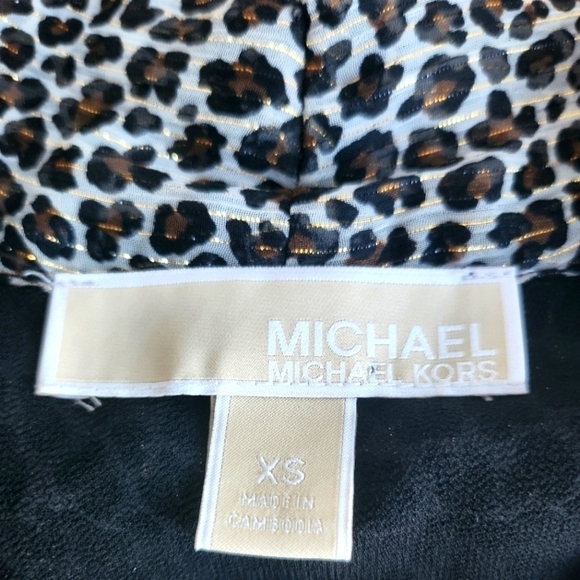 Michael Kors womens sheer leopard print blouse size X-small - Picture 4 of 5